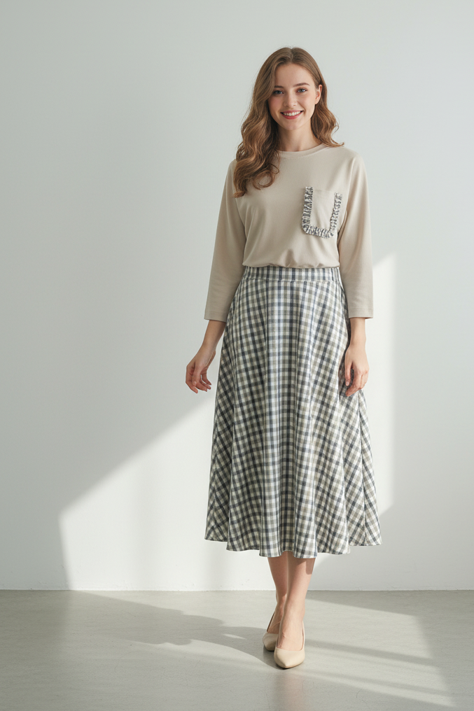 Kleid mit Vichy-Rock