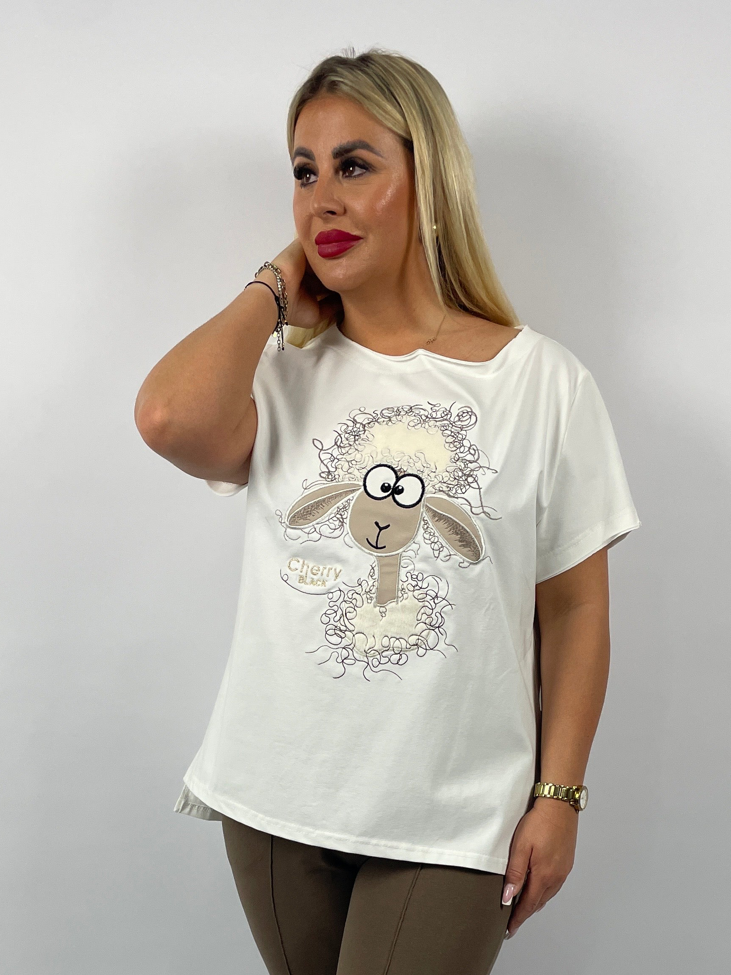 T-Shirt mit Schaf-Motiv
